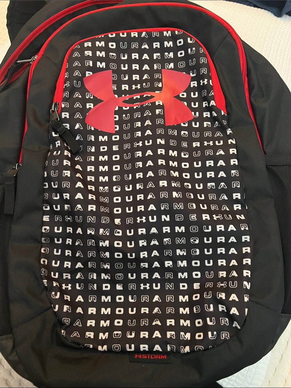 Under Armour Black Backpack with Red Logo & Accents